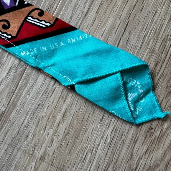Vintage 80s Beaded Southwestern Boho Bandana - Picture 3 of 6